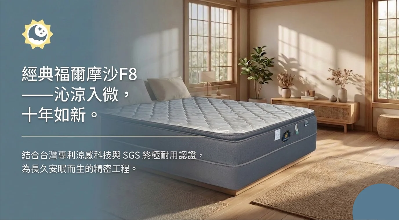 生活搖籃經典福爾摩沙 F8 涼感透氣床墊介紹